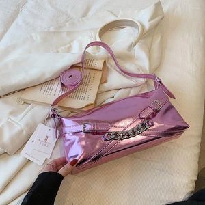 Draw String Women's Averarm Bag Trendy modische High -End -Kette Elegante einzelne Schulter Sommerhelle Gesicht Mode Mode