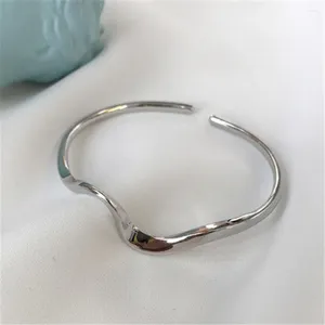 Bangle Twisted Trendy Arc Bending Adjustable Water Wave Pattern Opening Women Gift Jewelry Simple Bracelet