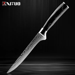 Nóż noża noża Boning 6 -calowy nóż deboningowy, do ostrego ostrza krojenia golenia z wysokiej węglowej niemieckiej stali ergonomicznej uchwytu