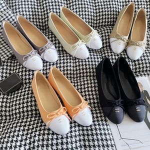 Paris Brand Designer Slippers Fashion Sandal Leather Flat Comfort Shoes New fashion Casual Leather On Ballerina Round Toe Ladies Dress Shoes Slingbacks