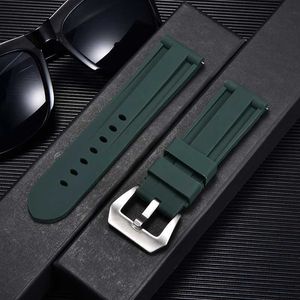 Watch Bands Sile Band 22mm 24mm 26mm Stainless Steel Buckle Waterproof Rubber Straps High Quality Replacement bands H240504