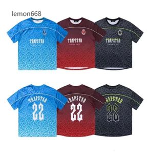 Herr t-shirts Trapstar Mesh Football Jersey Blue Black Red Men Sportwear T-shirt Designer Fashion Clothing 45555