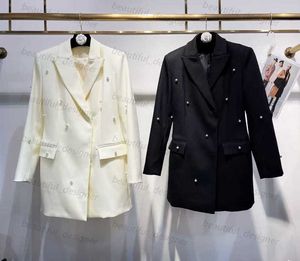 Lüks Tasarımcı Kadın Ceketi Sonbahar ve Kış Yeni Zarif Küçük Koku Rüzgar Endüstrisi Damlı Boncuk Takım Grubu Kadınlar