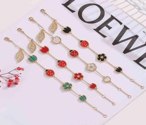 Romatiska kvinnor Fashion Shell Armband Lucky Spring Flower Ladybug Fauna Design Luxury Smart Armband Wedding Jewelry 2201176237311