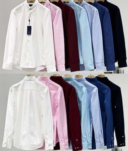 Designer Mens Casual Shirts Pony Paul Polos Tshirts Dress Big Horse Brodery Business Clothes Long Sleeve Slim Lapel Tees Size M-3XL Fashion Clothing 344555445