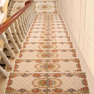 MARPETER MEDITERRANEAN Modern Step Carpet European Style Jacquard Stair Mat Home Självhäftande trappa
