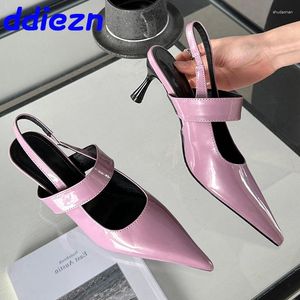 Dress Shoes Female In Footwear Shallow Fashion Pointed Toe Ladies High Heels 2024 Pumps Slides Elegant Women Heeled Pink