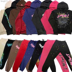 Spindelhoodies designer mens pullover röd ung thug 555555 ängel hoodies män kvinnor hoodie broderad webbtröja joggar träning