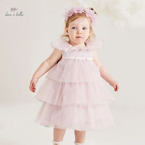 Dave Bella Children Dresses Fashion Design Baby Girls Clothes Sleeveless Clothing Dress DB2221899 240413