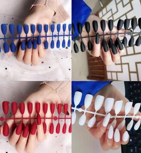 Tamax NA074 24pcs Matte False Nails Matte farbig matt gefälschte Nagelspitzen für Nagelverlängerung Maniküre Nail Art Accessoire Kit9885285