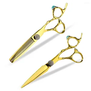 Professional JP440C Acciaio 6 '' Opal Angh Oro Capelli oro taglio di capelli diradamento da barbiere Makas taglio di cesoie per le cesoie