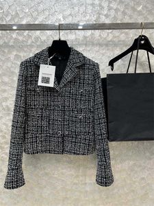 Luxury designer women's jacket Autumn and Winter New Women's Celebrity Style Versatile Plush Plaid Single breasted Suit Collar Coat