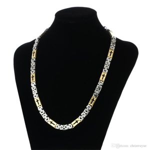 Edelstahl Gold Byzantiner Kette Hohlkette Halskette Geschenk Accessoire Hip Hop Schmuckkette Collier3806454