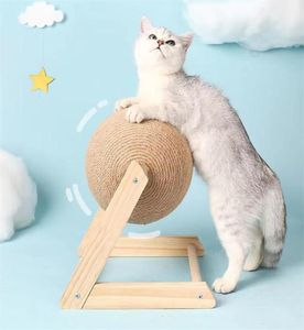 Sisal Rope Cat Scratcher Ball Toys Interactive Rapting Post Kitting Toy Furniaste Scraper Scraper Scratch Board For Cats 222041929