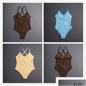 Swim Wear Halter Suit Womens Bikini Y femmina MONOKINI Hollow Mono Black Baming imbottito Swimming Bodysuit con drop Delivery Sports Ou Otstf