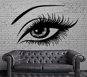 Big Eye Lashes Vinly Wall Stickers Sexiga vackra kvinnliga ögonvägg Dekalinredning Hemvägg Mural Hem Design Art Sticker8782519