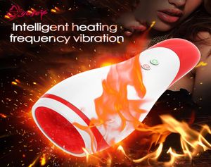 Masturbatore di riscaldamento intelligente Coppa 3D 3D Realistic Vaginale Blowjob Maschio succhia leccatura del pene per massaggio per gli uomini S3274795