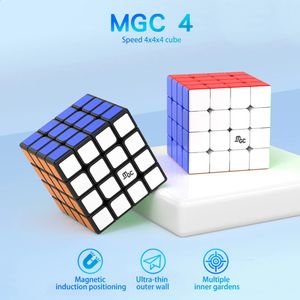 YJ MGC 4x4 M Magnetic Magic Speed CubeステッカーなしプロのバイオリントイMGC 4 MキューブマジックパズルMGC4 240428