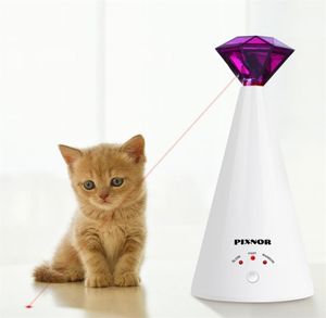 1PC Diamond Laser Cat Toy Rotating Electric Interactive Pet Laser Wskaźnik Trening Materiały Trening dla zwierzaka dla kotka dla kotka 2011125522455