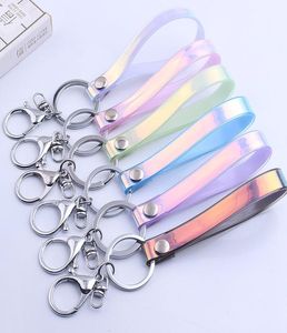 Laser Magic Color Leather Cord Lanyard Keychain Neck Straps for Car Bag USB Camera Pendant Hang Rope Mobile Phone Strap6226291