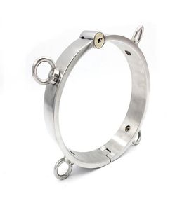 Bondage Metal Pressioning Lock Dog Collar Pão de manilha de escravos Anel de pescoço R564142123