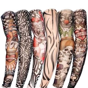 Sleevelet Arm Sleeves 2 new nylon elastic fake temporary tattoo sleeves design body arms stockings tattoos Q240430