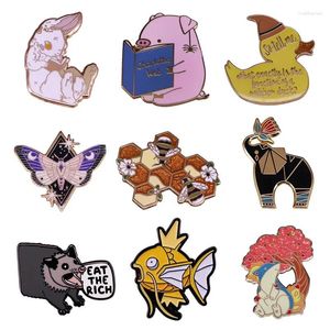 Brooches Cute Small Animal Metal Enamel Pins Funny Pig Elephant Lapel Cartoon Badge Denim Jacket Backpack Brooch Decoration Children Gift