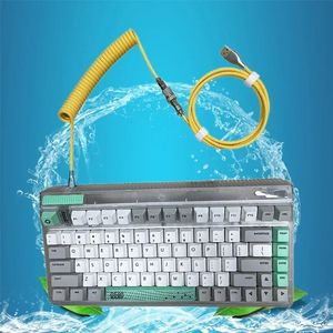 2024 Coiled Cable Type C Mechanical Keyboard Wire USB Keyboard Cable Mechanical Keyboard Aviator Desktop Computer Aviation Connector for Superior