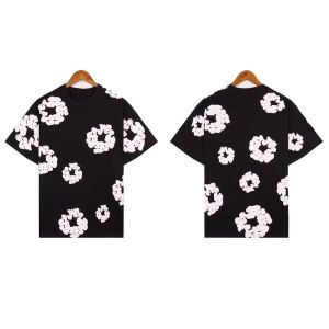 Designer T shirt Denim Teers Shirts For Mens Shorts High T-shirts Trendy Black Kapok Pure Cotton Sleeve Shirt and Short Set Men Tshirt Man Top Quality w6