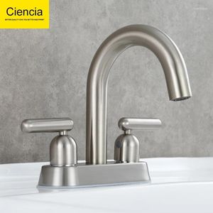 Bathroom Sink Faucets Ciencia Brass Faucet Antique Mixer Tap With Two Handles Vertical Cold Water
