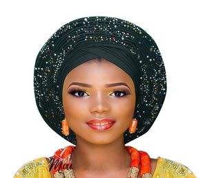 Auto Gele Aso Oke Headtie für ASO EBI Bereit, Headtie Gel LJ2010262075652 zu tragen