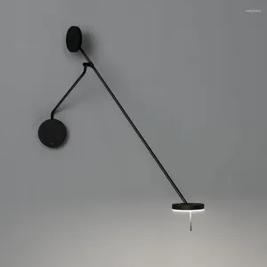 Lampy ścienne nordycka kreatywna lampa żelaza sztuka nowoczesne i minimalistyczne regulowane ramię wahadłowe długie słup Elastyczne światła do domu