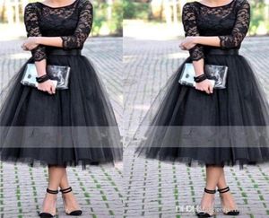2020 Långa ärmar eleganta aftonklänningar juvel svart spets tyll formell prom klänningar billiga skräddarsydda te längd special tillfälle w9472604