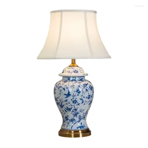 Tischlampen moderne chinesische Keramiklampe Jingdezhen Wohnzimmer Wind Schlafzimmer Bett