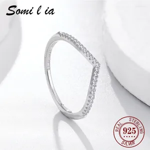 Кластерные кольца Сомлия - 925 Серебряное серебро для женщин в форме сердца капля вода Cz Свадебное обручальное обручальное обручальное кольцо подруга подарок