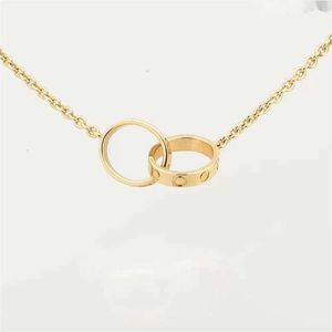 Fashion Classic Design Pendant Love Screw Cap Halsband för män Kvinnor Double Loop Ring Full CZ Två rader Diamond Pendant Smycken krage