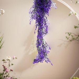 Decorative Flowers 120cm Artificial Plant Rattan Golden Bell Willow Home Bar Wall Hanging Shooting Wedding Decoration Flower Plastic Regalos