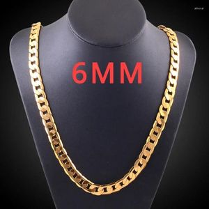 Colares pendentes chegam prateados 6mm 20 polegadas de 18k colar de corrente de ouro para homens mulheres clássicas festas de casamento cubano vintage masculino