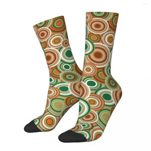 Donne calzini retrò 70s Circles modells Stockings Autunno Anti batterici signore morbide e traspirante all'aperto