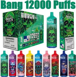 Äkta bang 12000 puffs engångscigaretter Vape Puff 12K 0% 2% 3% 5% 20 ml Förfylld POD MESH COIL 650MAH RECHARGEABLE BATTERY PEN VAPER DESIT Box 12000