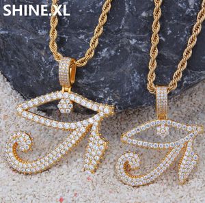 14K Gold Pchane oko Naszyjka Horus Evil Oko wisiorek lodowany mikro utwardzony sześcien cyrkonu Bling Jewelry4591093