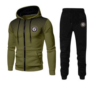 Polka Dot Herrkläder Tracksuit Hoodies Sweatpants Two Piece Set Suit Fashion Trend Sportswear Fleece Warm Clothing 240429