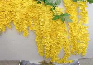 Fiori artificiali Long Wisteria Flower Vine Rattan Silk Fiore Fiori per matrimoni per centrotavola Decorazioni Giardino Ornamento a casa9003597