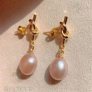 Dangle Earrings Handmade Pink Drops Baroque Pearl Earring Twist 18k Ear Stud Art Office Formal Platinum Gemstone Modern Chandelier Women