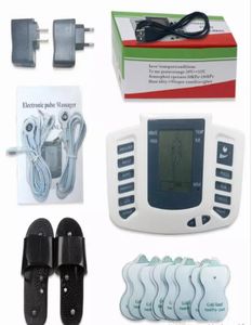 Elektrisk stimulator full kropp avslappna muskel digital massager puls ten akupunktur med terapi toffel 16 st elektrodduddar fr3937514