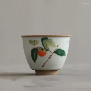 Tazze di piattini boutique Ru Kiln Ceramic Ceramic Tè Meditazione Meditazione tazza dipinto a mano Tè Bowl Set Master Accessori