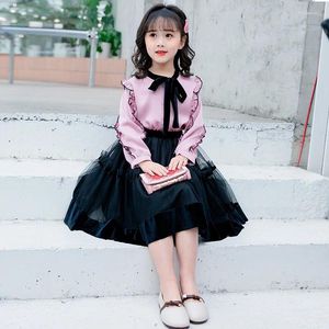 Clothing Sets Kids Girls Clothes Set Children Pink Bow Blouse Mesh Tutu Skirt Princess Costume Suits Teenager Outfits 6 8 10 12 14 Years