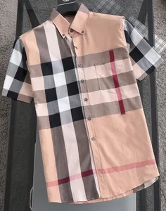 Klasyczne mężczyzn designerka koszulka letnia mężczyzn koszule luksusowa marka koszulka polo Business Casual Tee w stylu Anglii koszulki Man Tops Asian Size M-XXXL