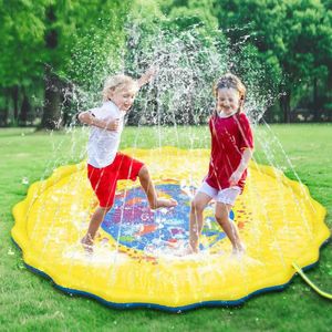 170 cm utomhus lekmatta Lawn Beach Sea Animal Uppblåsbar vattenspraybarn Sprinkler Play Pad Mat Water Game Beach Mat Cushion Toy 240430