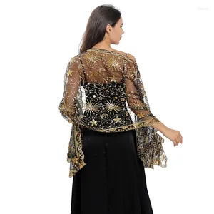 Schals Glitter -Pailletten Abendkleider Schals für Frauen rein Farbnetz Brautbrautjungfer Hochzeit Boleros Capes Wraps Lady Party Schal